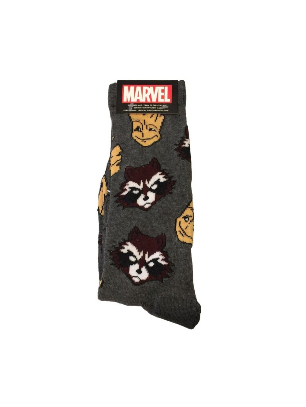 Marvel Guardians of the Galaxy Groot Rocket Men's 6-12 Crew Socks